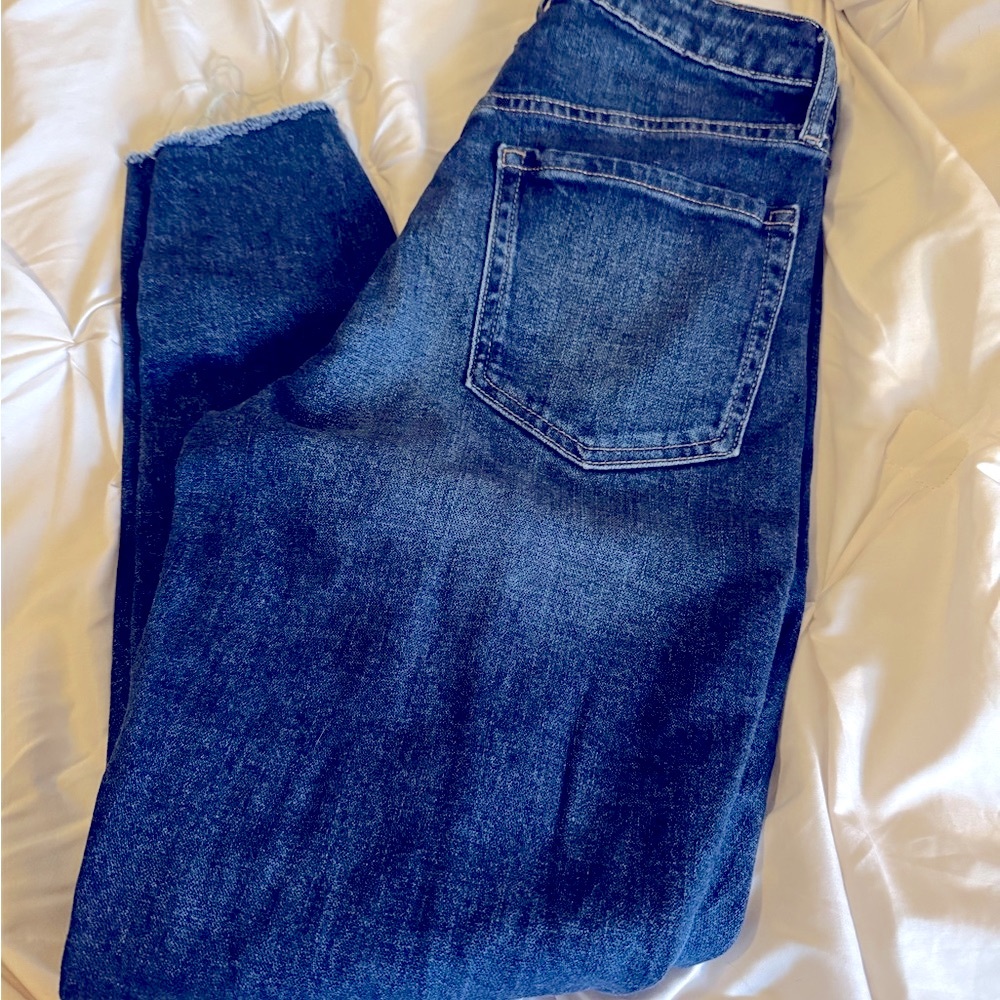 Old Navy High Rise OG Straight Distressed Button Fly Jeans Sz 4
